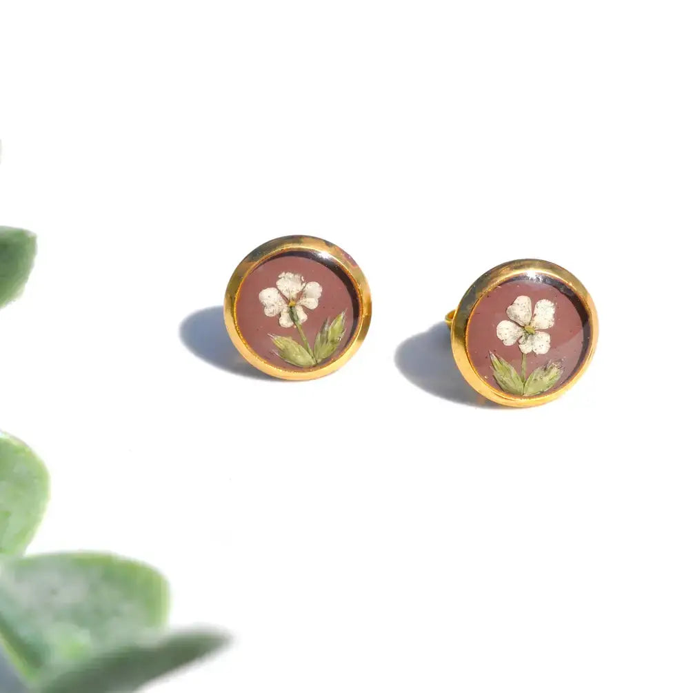 PRESSED FLOWER EARRING STUDS