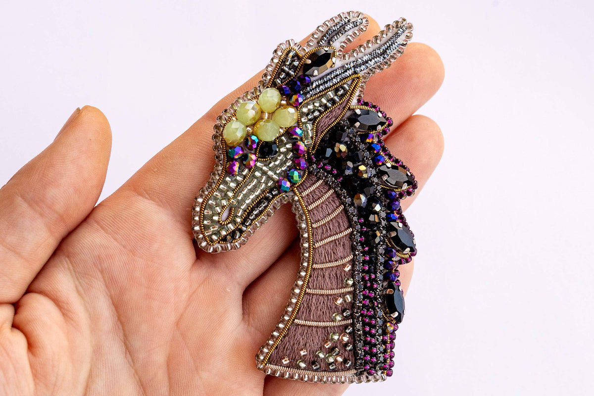 BEAD EMBROIDERY DRAGON BROOCH KIT