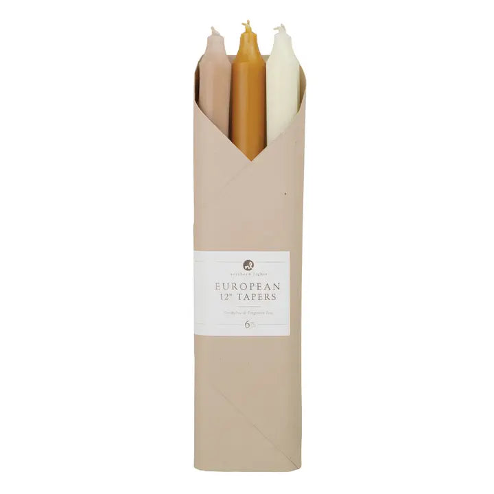 12" TAPER CANDLES - SET OF 6