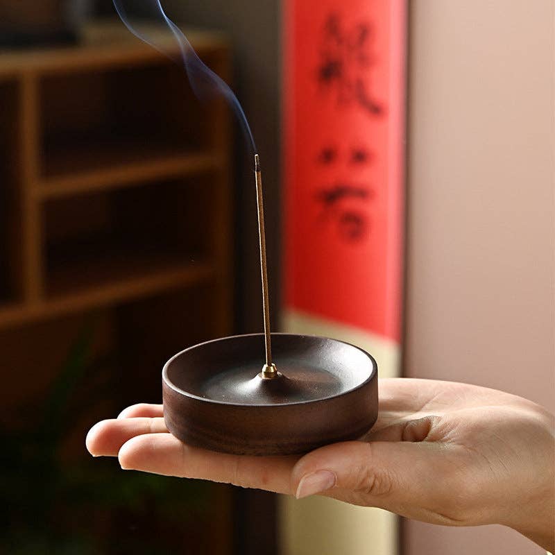 WALNUT WOOD INCENSE BURNER