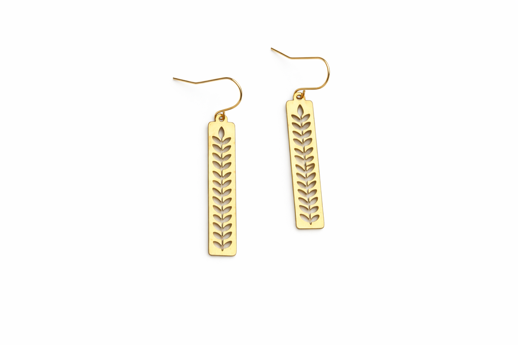 GOLD FERN EARRINGS