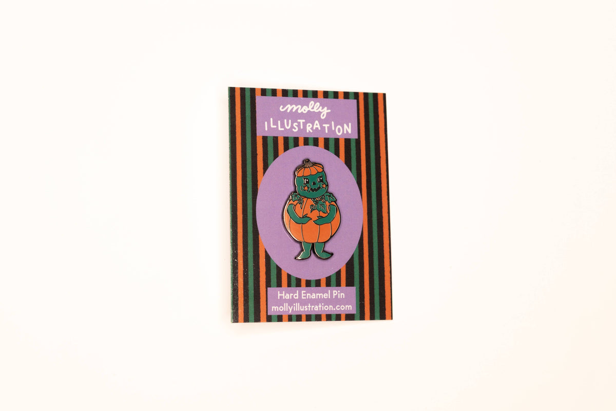 PUMPKIN GUY VINTAGE STYLE HALLOWEEN ENAMEL PIN