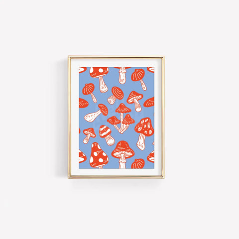 FUNKY MUSHROOM WALL ART PRINT