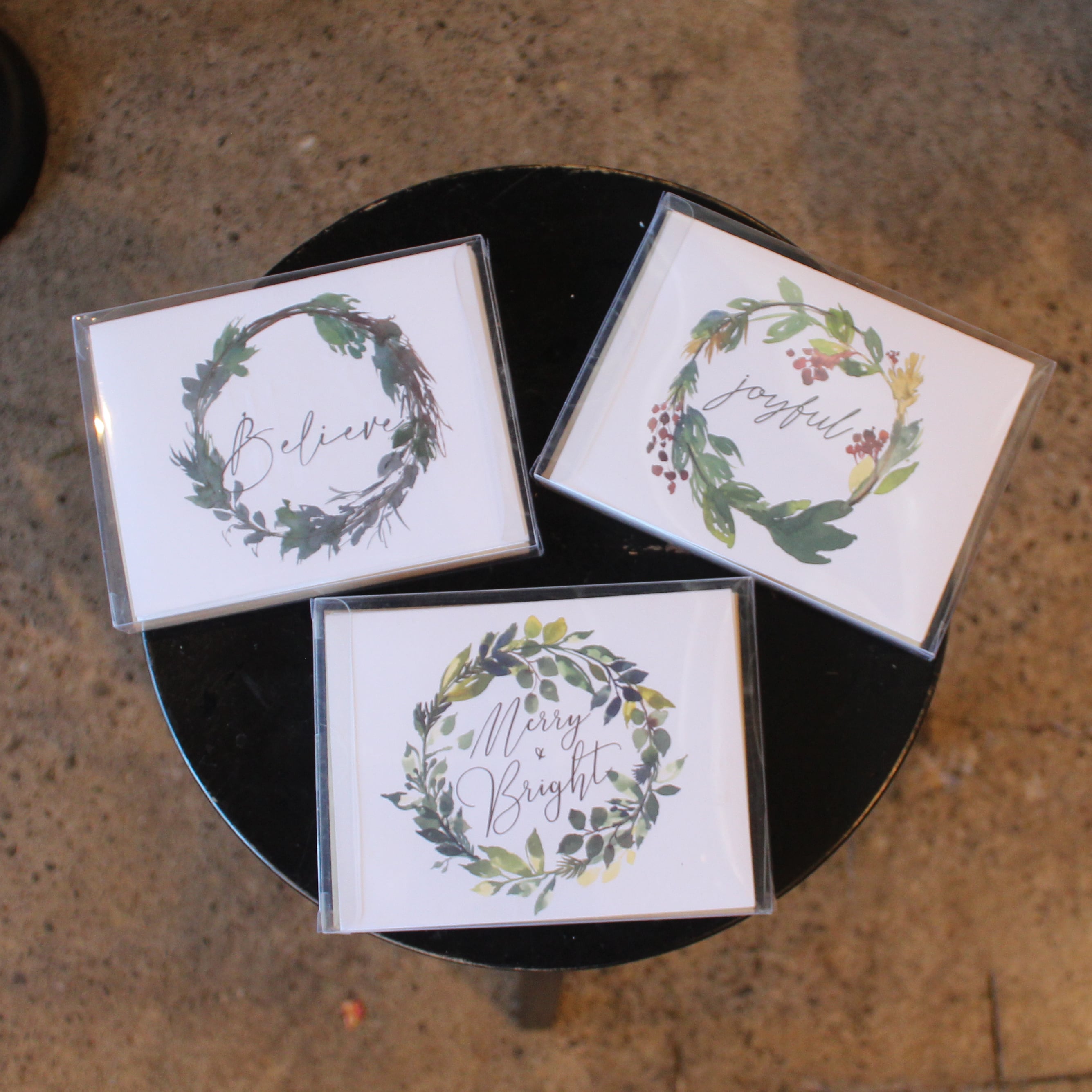 WATER COLOR WREATHS CARD SET