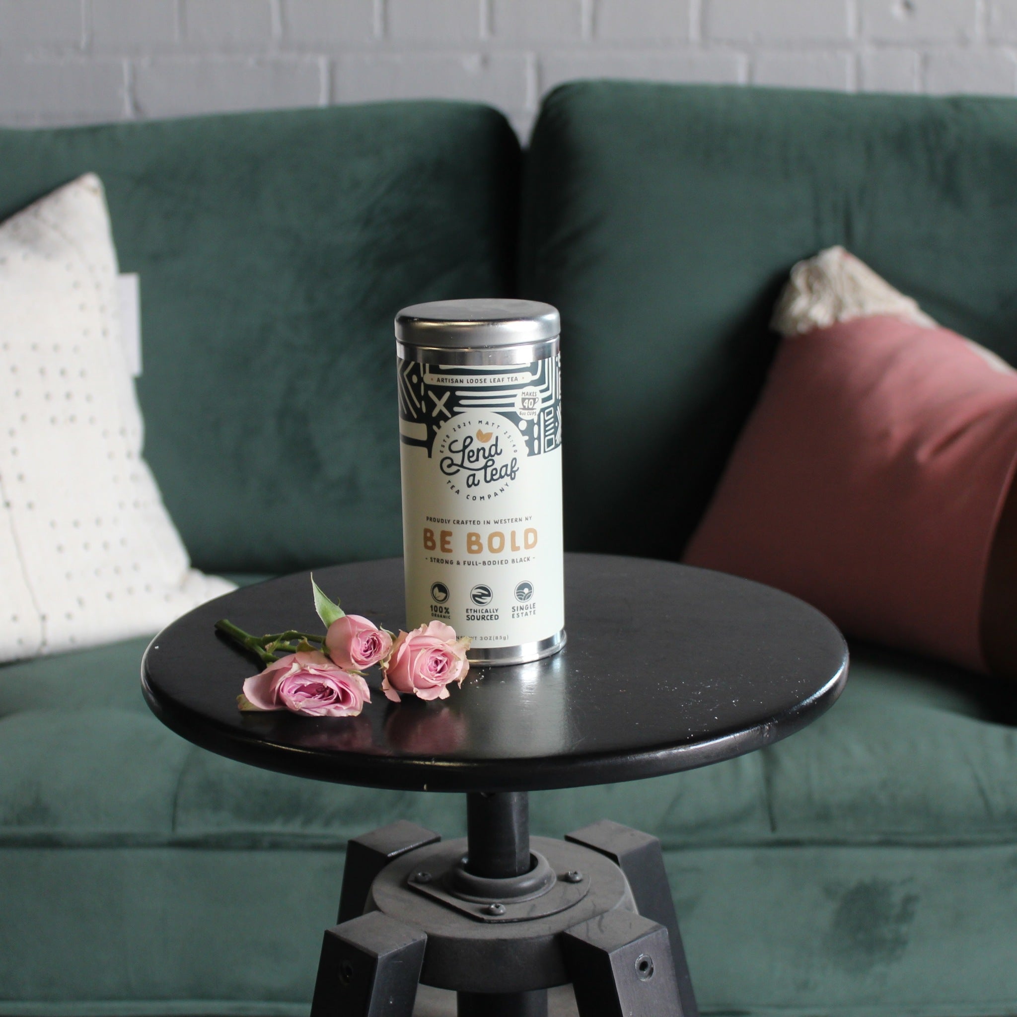 LEND A LEAF TEA TIN